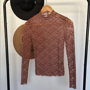 Urban outfitters lace mock neck layering top